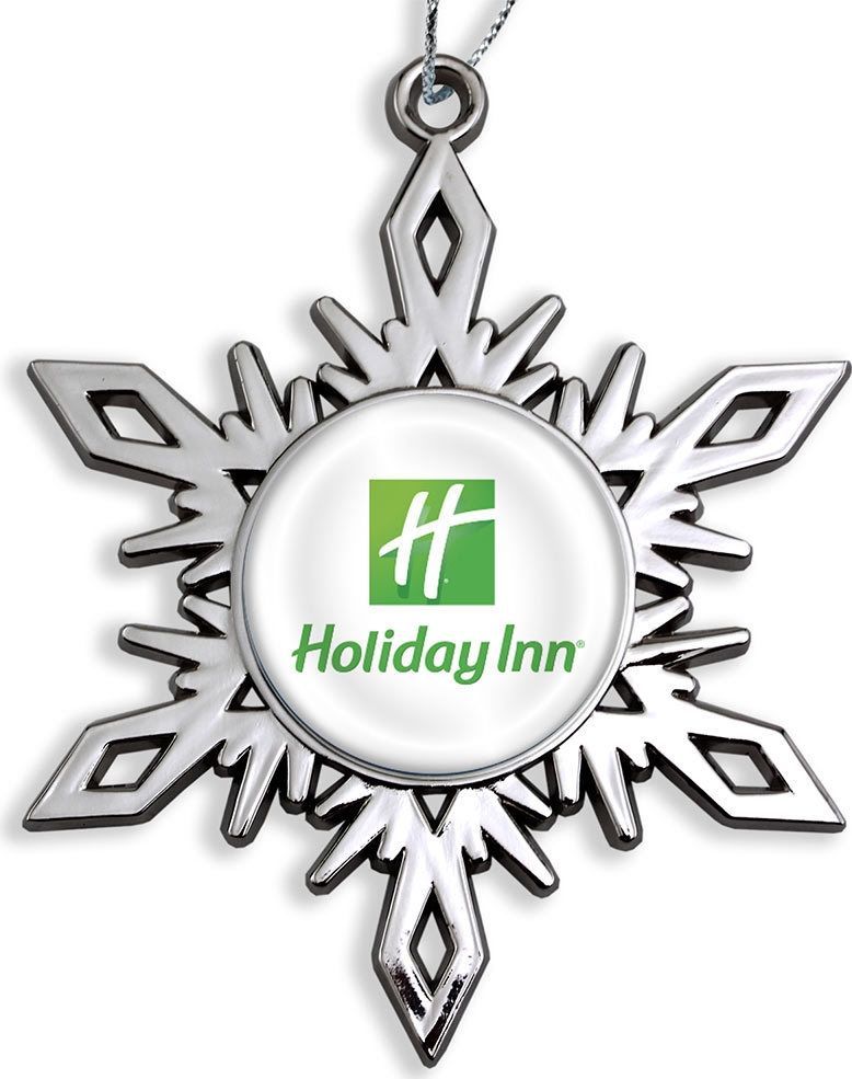 Custom Snowflake Christmas Ornaments with Full Color Logo