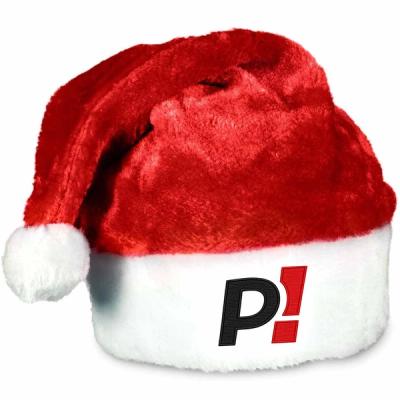 Custom Embroidered Plush Red Santa Hats