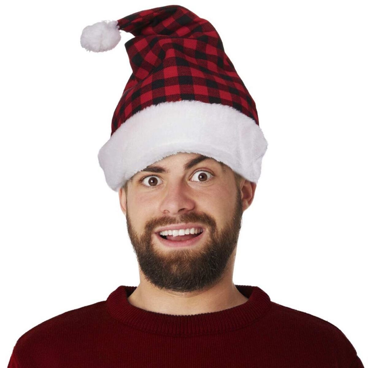 Plaid Santa Hats