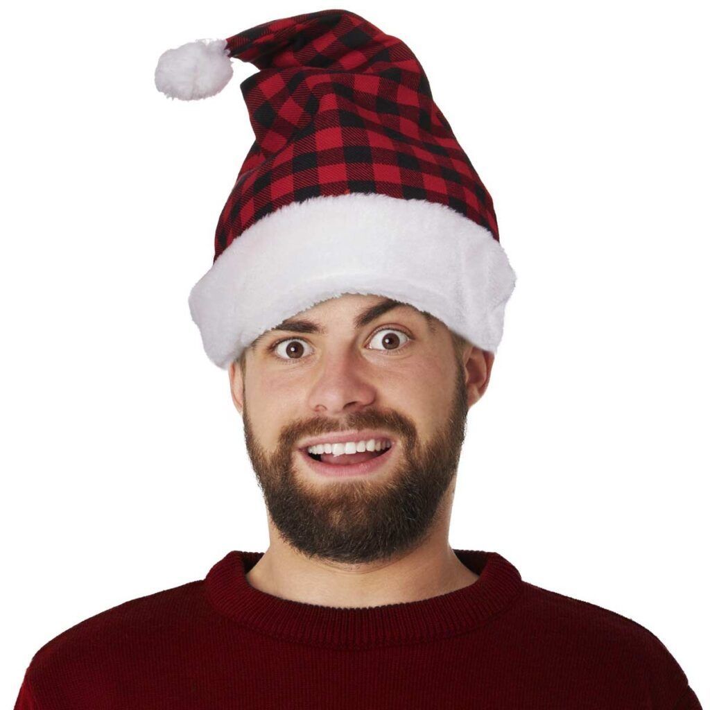 Plaid Santa Hats
