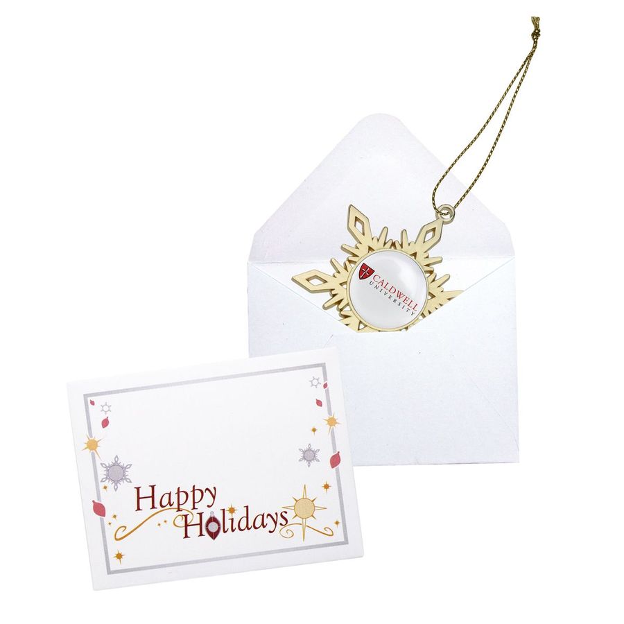 Gold Snowflake Custom Christmas Ornaments - Printed on Both Sides