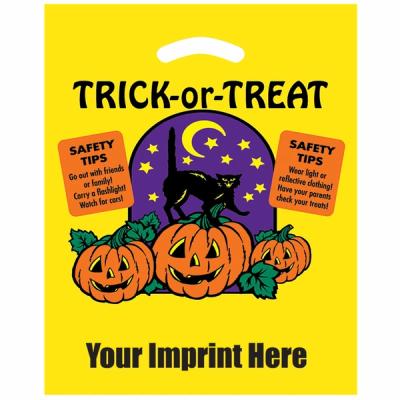 Yellow Plastic Custom Trick or Treat Bags