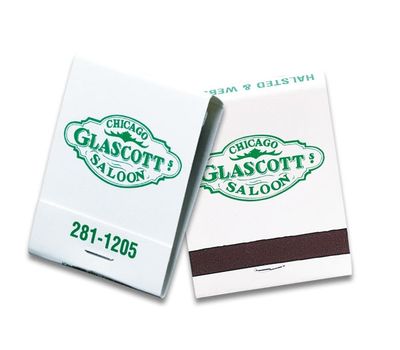 20 Stem Matchbooks Green Logo on White