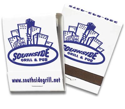 20 Stem Matchbooks Blue Logo on White
