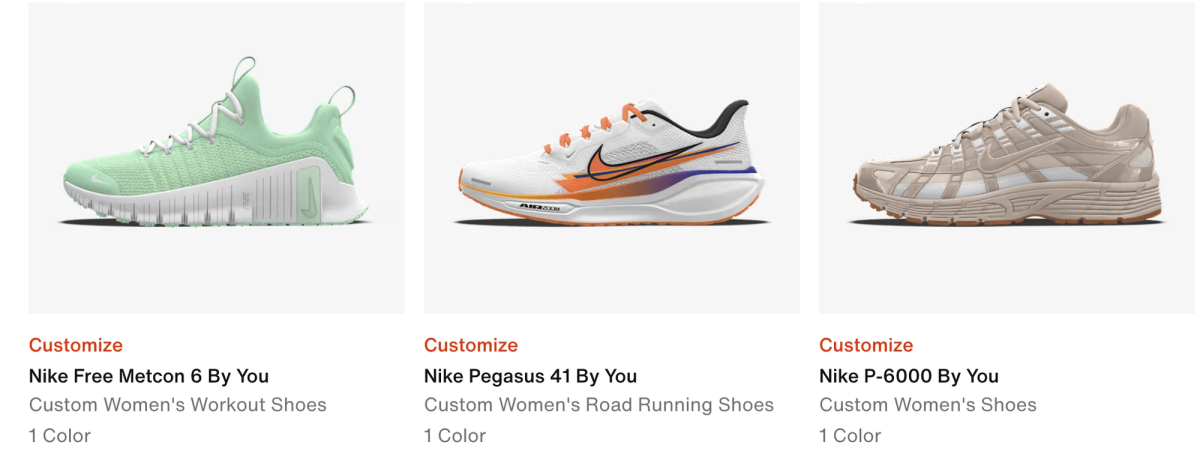 Nike by You Custom Nike Shoes - image from https://www.nike.com/nike-by-you