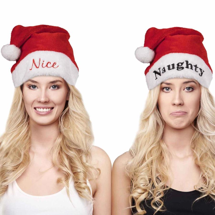 Bulk Sets of Naughty & Nice Santa Hats