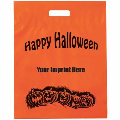 Jack-O-Lantern Die-Cut Plastic Halloween Bags