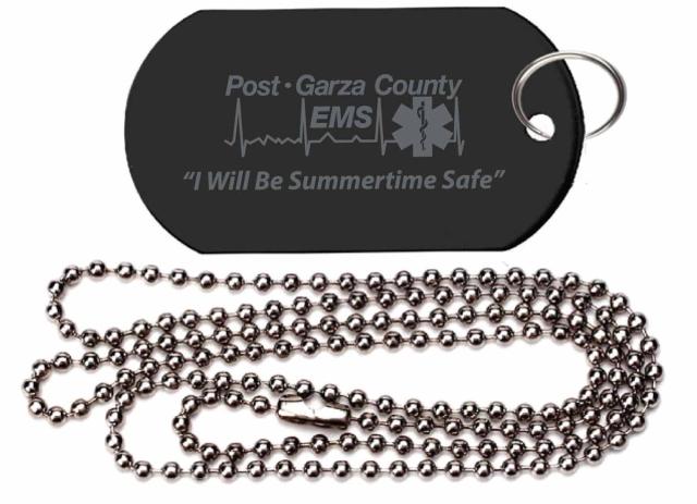 Custom Dog Tags for EMS Agency to Promote a Community Summertime Safety Iniative