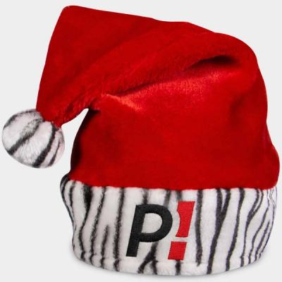 Custom Embroidered Zebra Print Santa Hats