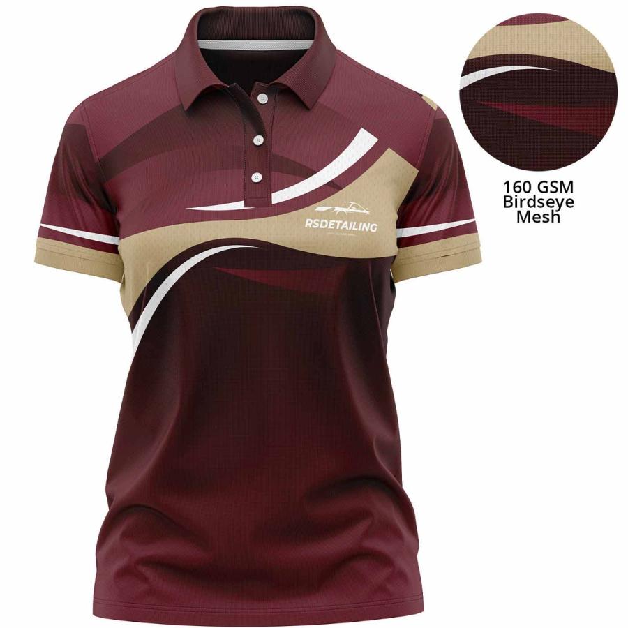 Women's Fit Custom Full Color Sublimated Moisture-Wicking Polo Shirts