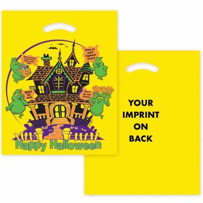 Yellow Plastic Custom Haunted House Halloween Bags