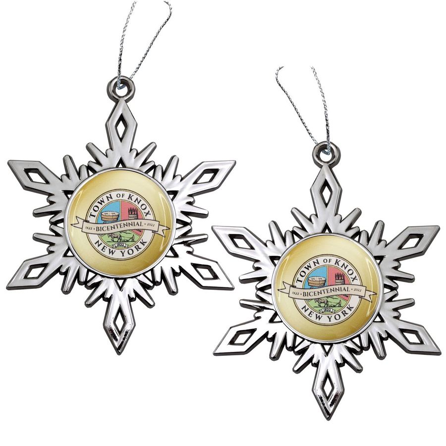 Nickel Snowflake Custom Christmas Ornaments - Printed Both Sides