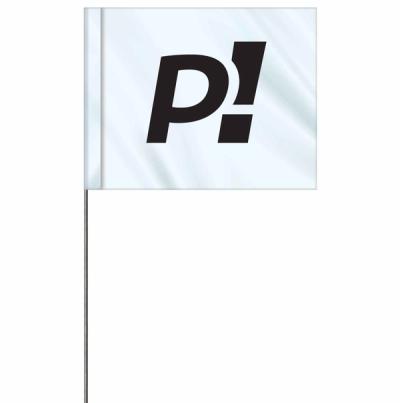 1-Color 4 x 5" Custom Marking Flag with 30" Wire Staff