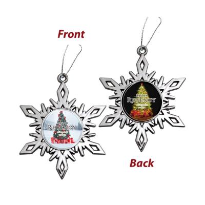 Nickel Snowflake Custom Christmas Ornaments - Printed Both Sides