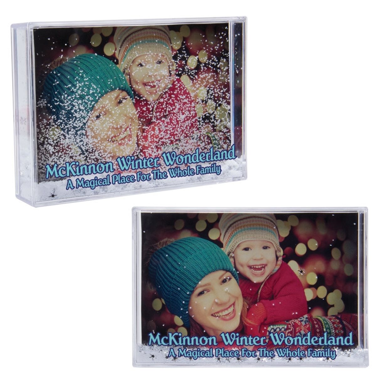logo snow globes