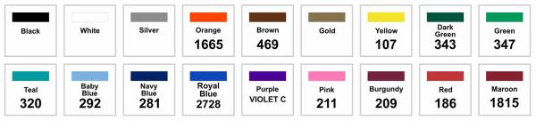 Stock Print Colors for the Custom Plastic Mini Footballs