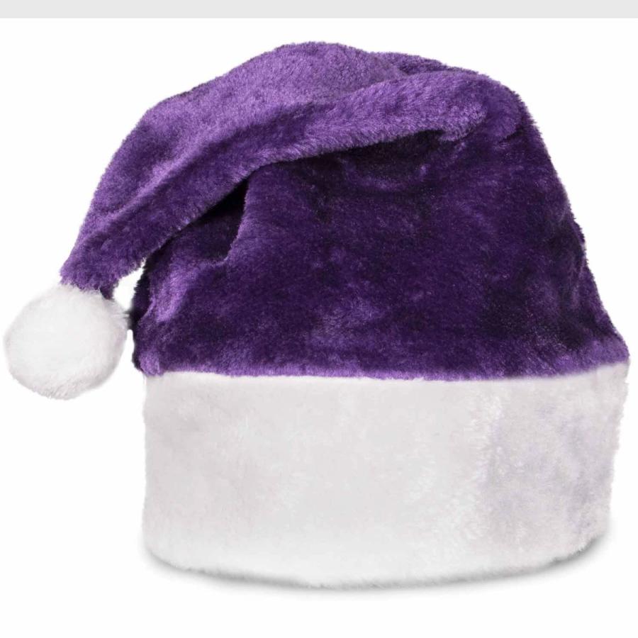 Purple Plush Santa Hats Embroidered With Your Logo