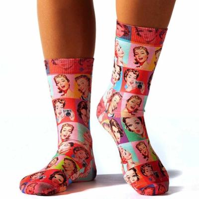 Below the calf sublimated full color crew socks