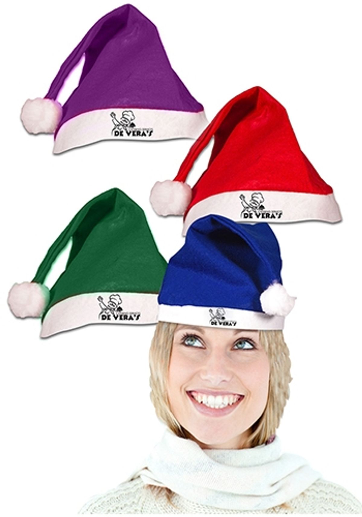Color printed Santa hats