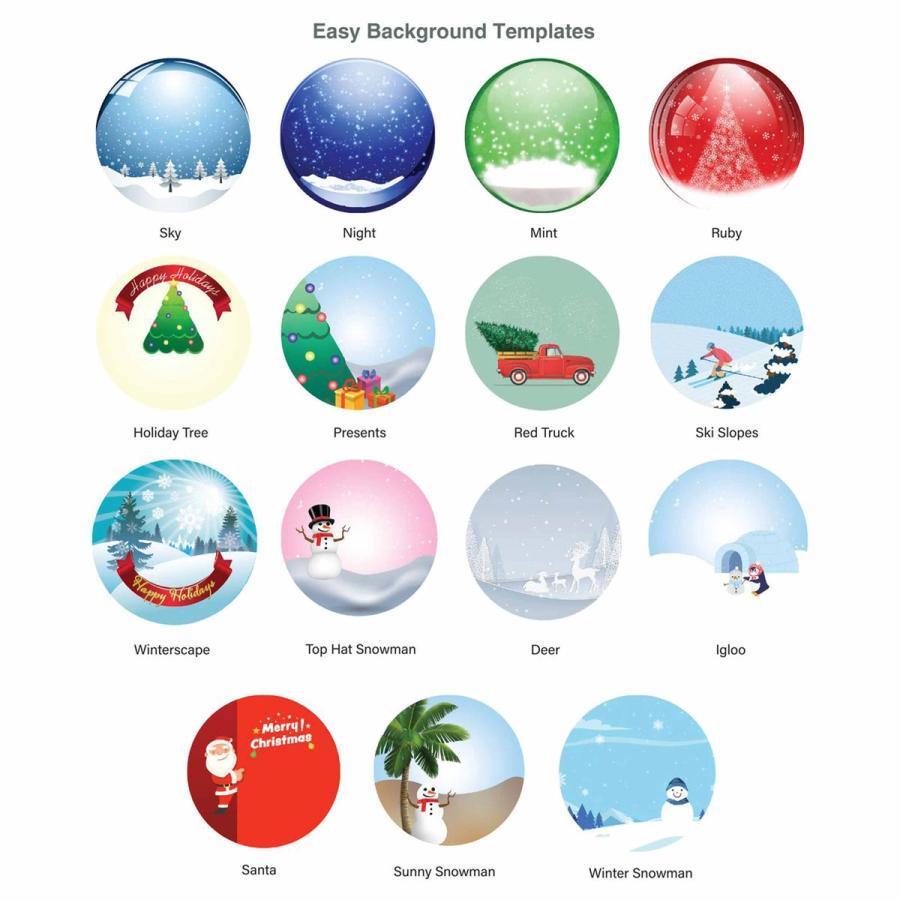 Stock Backgrounds for Custom Snow Globe Ornaments