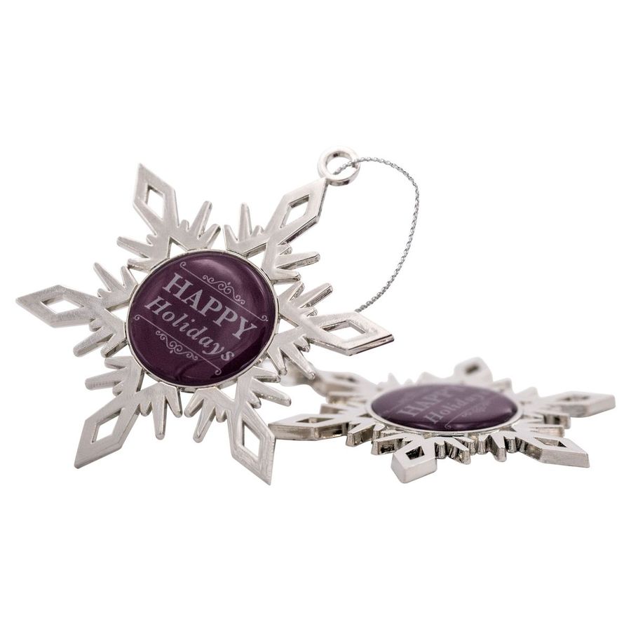 Nickel Snowflake Custom Christmas Ornaments - Printed Both Sides