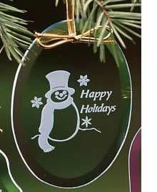 Engraved Crystal Christmas Ornaments