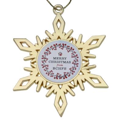 Gold Snowflake Custom Christmas Ornaments - Printed on One Side