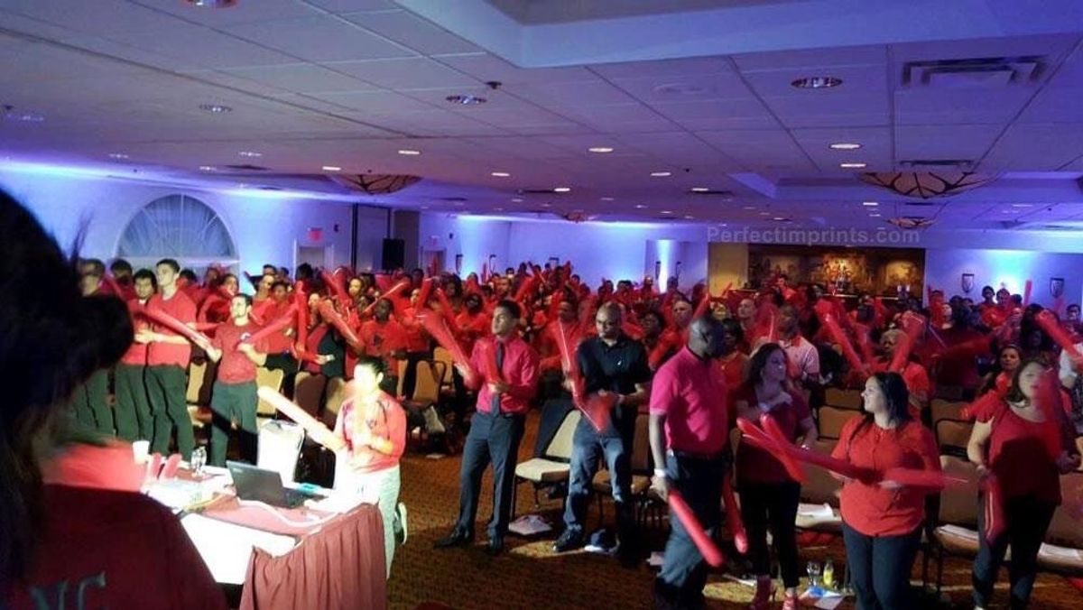 Thundersticks Used at a Sales Meeting