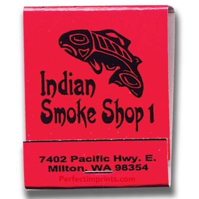 20 Stem Matchbooks - Black Logo on Red