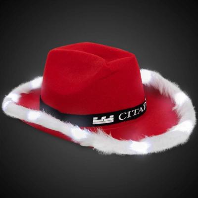Custom Printed Light-Up Santa Cowboy Hats