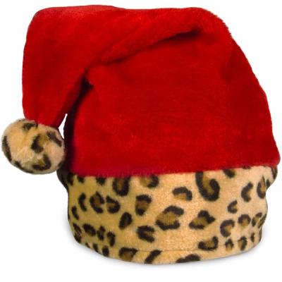 Blank Leopard Print Santa Hats