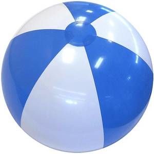 4 inch light blue and white custom beach balls
