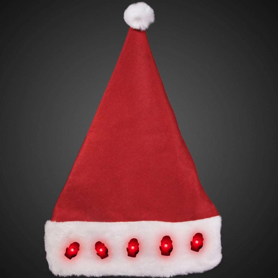 Battery Powered LED Light Up Santa Hats For Your Christmas Party
