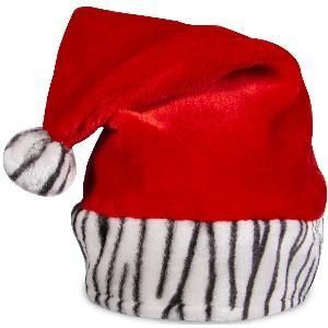 Bulk zebra print Santa Hats