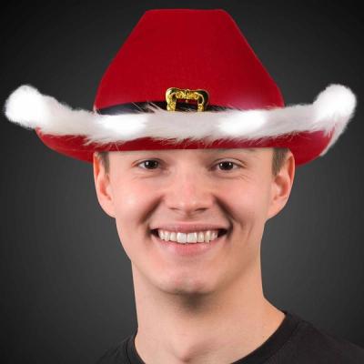 Blank Light-Up Santa Cowboy Hats