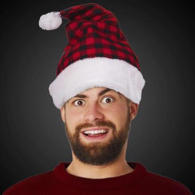 Custom Embroidered Plaid Santa Hats
