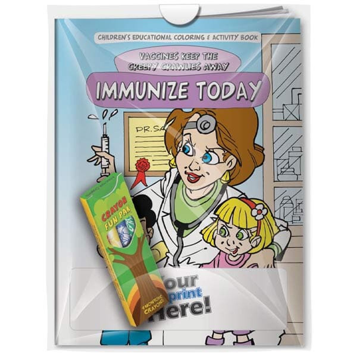 Immunzation Coloring Books with Crayons