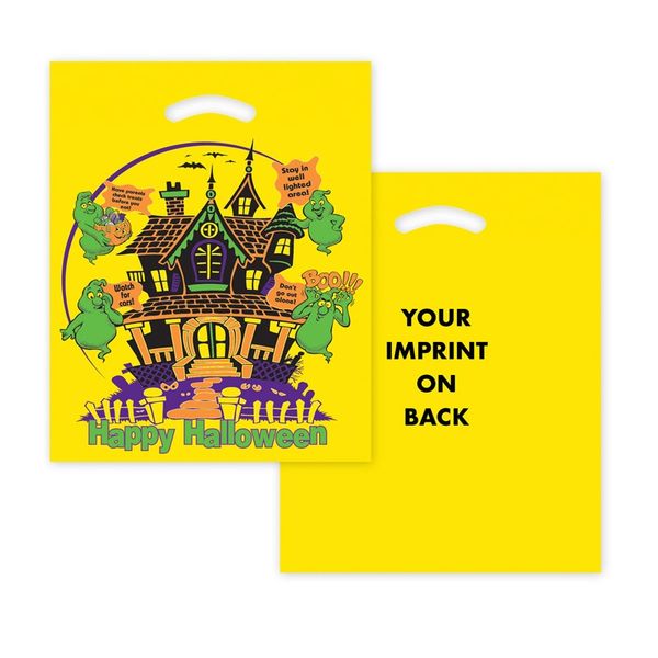 Yellow Haunted House Custom Halloween Bags