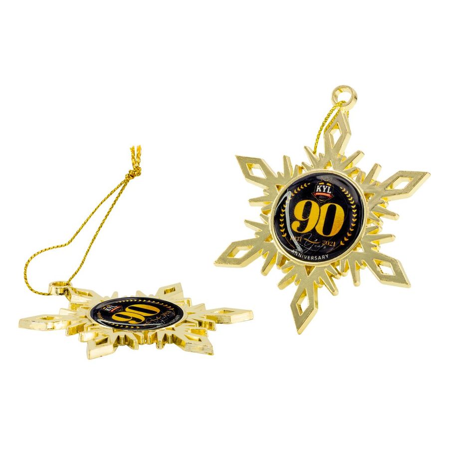 Gold Snowflake Custom Christmas Ornaments - Printed on Both Sides