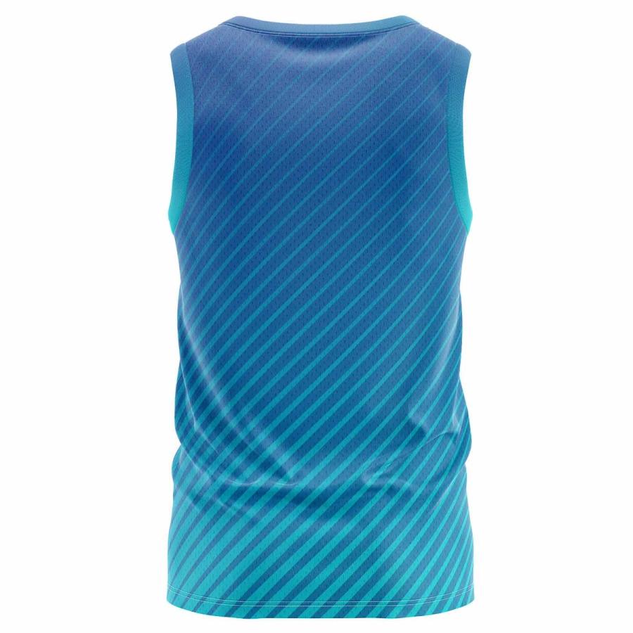 Men's custom birdseye mesh performance tank top with sublimated design