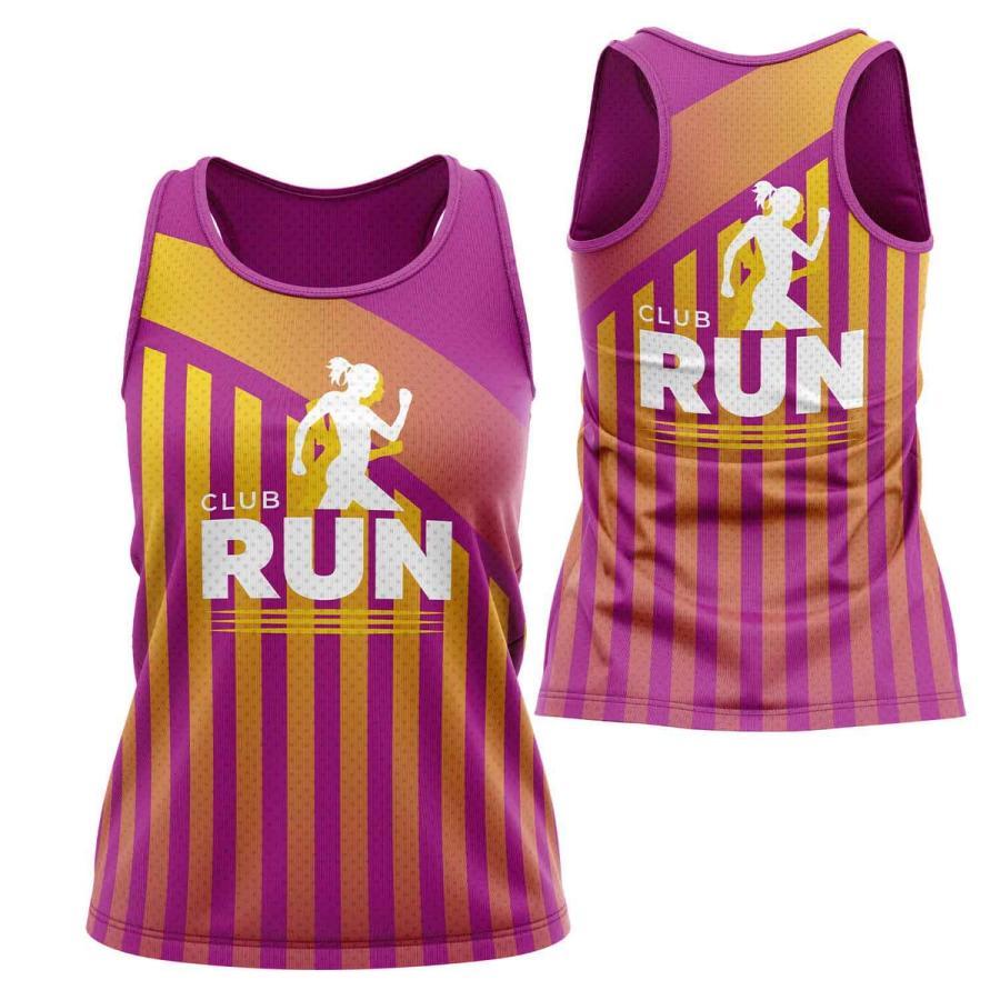 Custom women's moisture-wicking athletic tank top with all-over printing