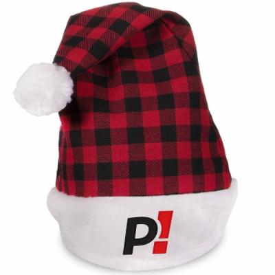 Custom Embroidered Plaid Santa Hats