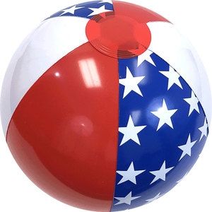 Patriotic custom beach balls - 12 inch with red, white, and blue with stars