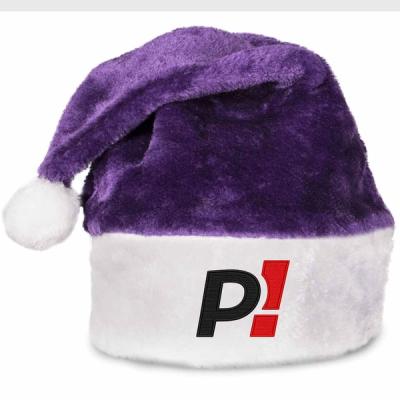 Custom Embroidered Plush Purple Santa Hats