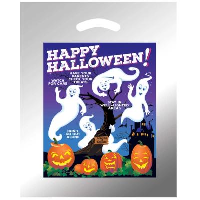 Metallic Reflective Silver Halloween Bags - Friendly Ghosts