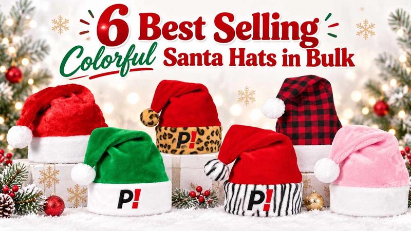 6 Best Selling Colorful Santa Hats in Bulk