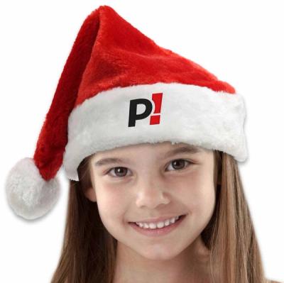Children's Embroidered Plush Red Santa Hats