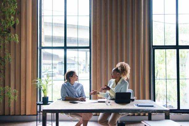 Executive coaching conversation between two professionals