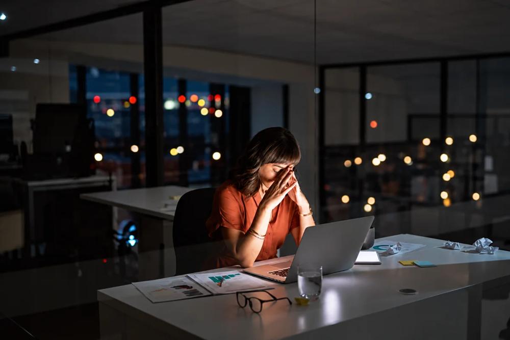 Executive experiencing burnout and workplace stress