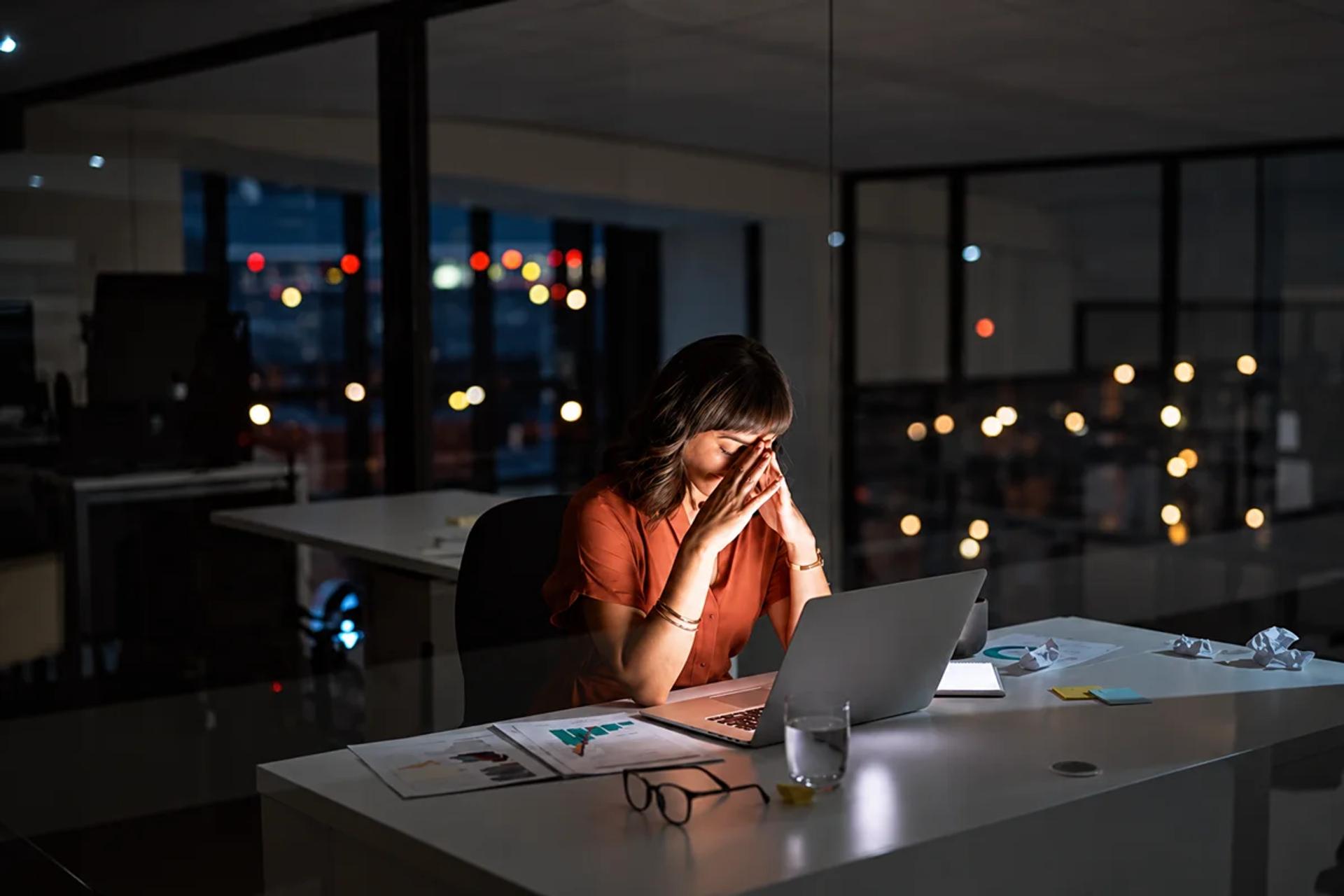 Executive experiencing burnout and workplace stress